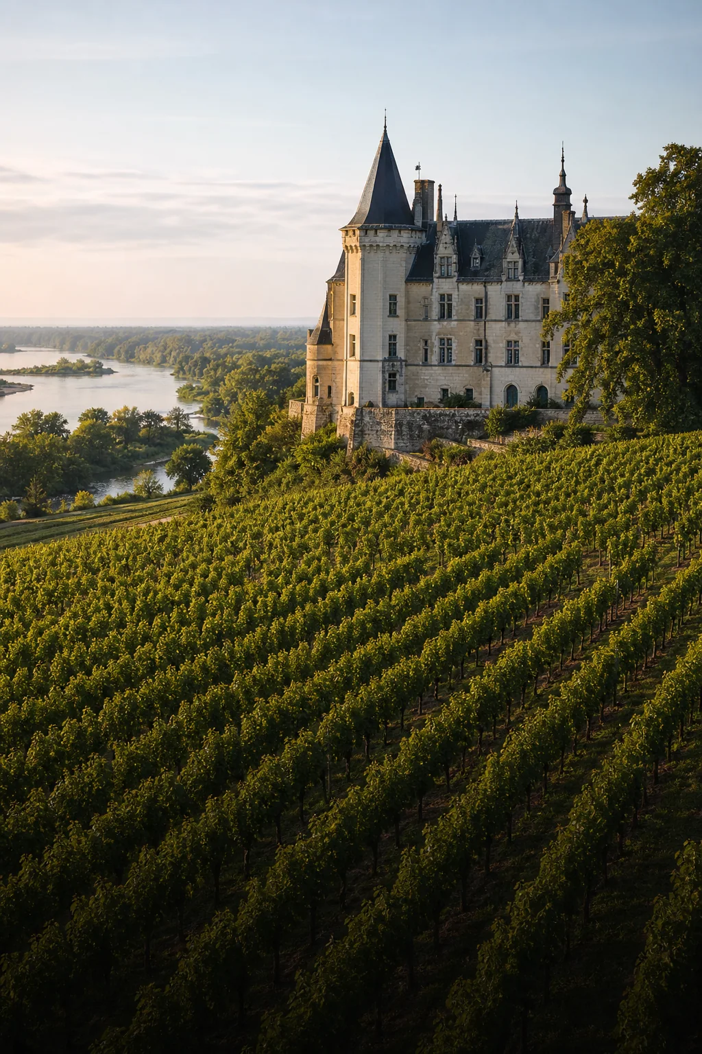 Vignes de la Loire près d'un château